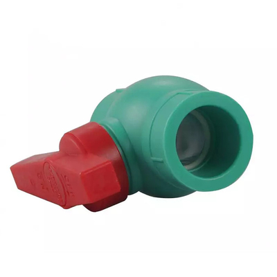 2 punho vermelho plástico verde da válvula de bola da maneira da válvula de bola 1.6MPa do Pvc da polegada um