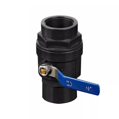 Válvula de bola de aço de duas partes preta do PVC da válvula de bola 50mm do punho