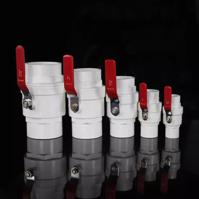 Válvula de bola de aço cinzenta UPVC do punho 2pc válvula de bola do Pvc de 1,5 polegadas
