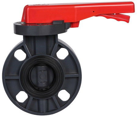 Preto da resistência de corrosão da válvula de borboleta da bolacha do Pvc de RPP PVDF