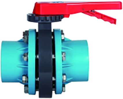 Preto da resistência de corrosão da válvula de borboleta da bolacha do Pvc de RPP PVDF