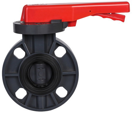 Preto da resistência de corrosão da válvula de borboleta da bolacha do Pvc de RPP PVDF