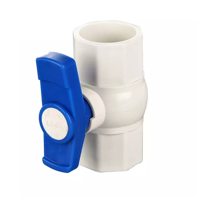 Válvula de bola octogonal pneumática compacta do Pvc da válvula de bola 3 de UPVC